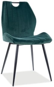 Jedálenská stolička Arco Velvet, zelená / čierna