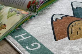 Detský koberec protišmykový BAMBINO 61420 krémový / zelený