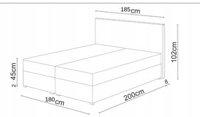 Manželská posteľ Boxspring 180 cm Karen (tmavohnedá) (s matracom a úložným priestorom). Vlastná spoľahlivá doprava až k Vám domov. 1046611
