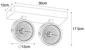 Dizajnové bodové svetlo sivé nastaviteľné 2-svetlo - Go