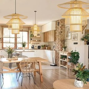 Immax 08255L - Luster na lanku PINCHOS 1xE27/40W/230V pr. 50 cm bambus