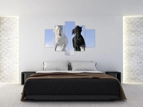 Obraz - Kone v zime (150x105 cm)