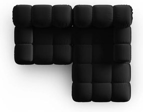 Čierna zamatová rohová pohovka (pravý roh) Bellis – Micadoni Home