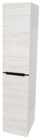 Mereo, Mereo Mailo, kúpeľňová skrinka vysoká 170 cm, čierne madlo, Multidecor, Pino Aurélio, MER-CN594LPBPINO