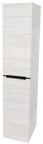 Mereo, Mereo Mailo, kúpeľňová skrinka vysoká 170 cm, čierne madlo, Multidecor, Pino Aurélio, MER-CN594LPBPINO