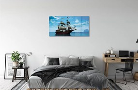 Obraz plexi Loď oblohy zatiahnuté morská 100x50 cm