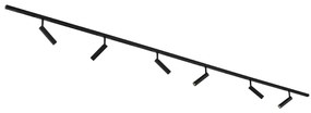 Moderný koľajnicový systém s 6 čiernymi bodovými svetlami 1-fázový - Slimline Uzzy