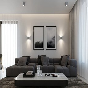 Sivé bodové svietidlo 10x10 cm Geo – Sollux