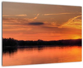 Západ slnka na jazere, obraz