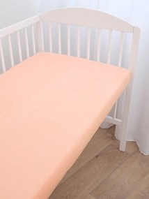 Froté plachta do postieľky 70 × 140 cm - lososová