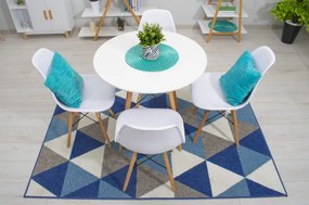 Jedálenský stôl TODI biely 80 cm so štyrmi stoličkami OSAKA biele / hnedé