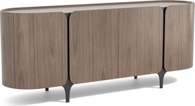 Komoda Sileno 200 cm ořech/černá