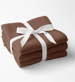 Biante Mušelínová utierka Nature MSN-075 Hnedá - sada 3 ks