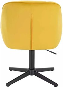 LuxuryForm DESIGN Stolička AVOLA VELUR na čiernom kríži - žltá