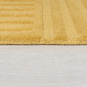 Žltý vlnený koberec Flair Rugs Zen Garden, 160 x 230 cm