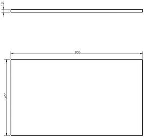Mexen Uni, pracovná doska 80 cm, orech, 91AXX-0804-464-18-86