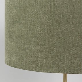 Stolná lampa mosadz s zeleným tienidlom 35 cm - Kaso