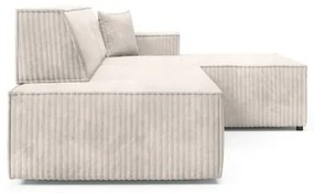 Rozkladacia rohová sedacia súprava s úložným priestorom v tvare L TERAMO pravá béžová