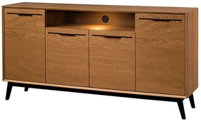 Komoda Lazure 47 s LED osvětlením 180 cm dub Rustikal karamelový