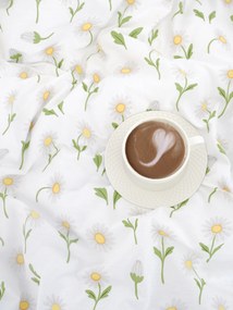 Bavlnené obliečky Renforcé - Sedmokrásky sivozelené/biele