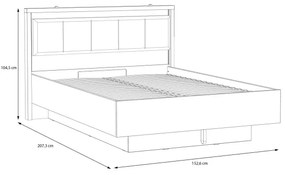 Dvojlôžková posteľ s úložným priestorom OREN 140x200 cm hnedá/čierna