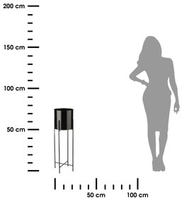 Květináč na stojanu HUGO 75 cm černý