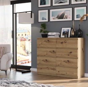 Komoda s 8 šuflíkmi R-120-S8 - rôzne farebné prevedenia biela