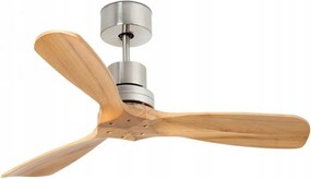 Stropný ventilátor Faro Mini Lantau S, nikel/borovica, DC motor, diaľkové ovl