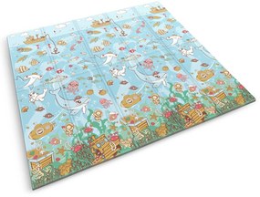 Penová podložka 200 x 180 x 1 cm Nukido NK-340 oceán-čísla