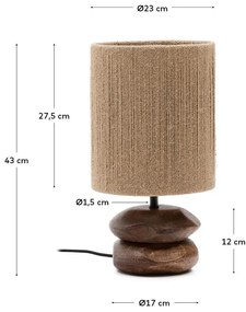 Stolová lampa v tmavoprírodnej farbe z masívu akácie (výška 43 cm) Kor – Kave Home