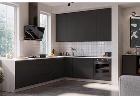 Kuchynská linka Aria BL/WH 260x230 cm bez kuchynskej dosky