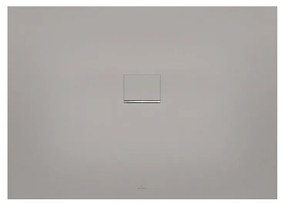 VILLEROY &amp; BOCH Squaro Infinity obdĺžniková sprchová vanička z materiálu Quaryl, v úrovni podlahy/do niky, protišmyk (C), 1400 x 1000 x 40 mm, Grey, UDQ1410SQI2IV-3S