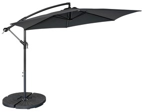 Zahradní slunečník Houseland Tynex 300 cm tmavě šedý