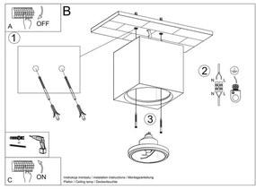 Stropné svietidlo SEIDA 1xGU10/40W/230V