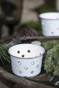 Ib Laursen Smaltovaný svietnik Stars White