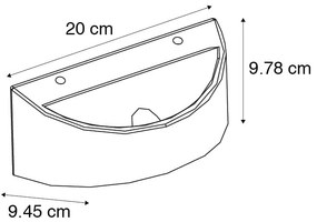 Rustikálna nástenná lampa betónová polkruhová - Adelaide