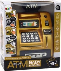 LEAN Toys Detská pokladnička Učíme sa šetriť Zlatá čierna