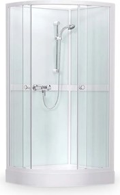 Roth Štvrťkruhový sprchový box SIMPLE ROTH-Variant: rozmery: 90x90 cm - (SIMPLE 900 - 4000249), ROTH-Profily: profily: biela, výplň: transparent