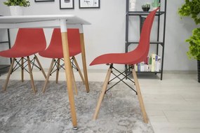 Set troch jedálenských stoličiek OSAKA cynober (hnedé nohy) 3ks