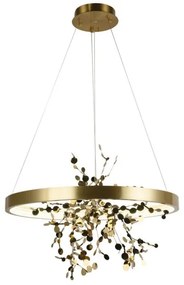 LED Stmievateľný luster na lanku LED/40W/230V 3000-6500K zlatá + diaľkové ovládanie