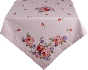 Ružový bavlnený obrus na stôl s ružami Dotty Rose - 130 * 180 cm