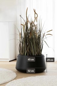 Kvetináč GORDO, sklolaminát, výška 29 cm, čierny