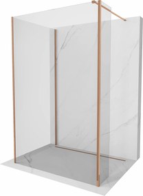 Mexen Kioto, sprchový kút typ Walk-in 125x90x40 cm, 8mm číre sklo, profil ružové zlato, 800-125-090-221-60-00-040