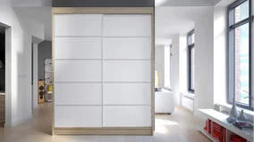 Posuvná skriňa Belgia IV, Farby: čierny / dub artisan, Osvetlenie: osvetlenie LED RGB - farebné