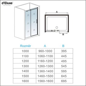 D‘Eluxe - SPRCHOVÉ DVERE - Sprchové dvere RUNNER RS 100-xcm sprchové dvere posuvné číre 8 chróm univerzálna - ľavá/pravá 160 195 160x195