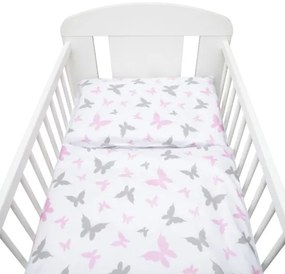 NEW BABY 3-dielne posteľné obliečky New Baby 90/120 cm biele motýle