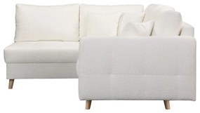 Biela rohová pohovka z textílie buklé (ľavý roh) Ariella – Ropez