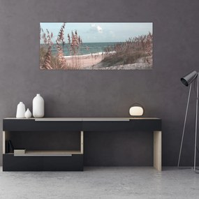 Obraz - Ružová pláž (120x50 cm)