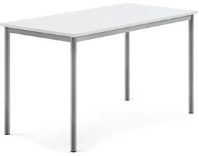 Stôl BORÅS, 1400x700x760 mm, laminát - biela, strieborná