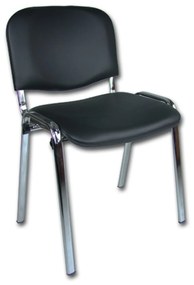 Konferenčná stolička ISO eko-koža CHROM Čierna D1 EKO